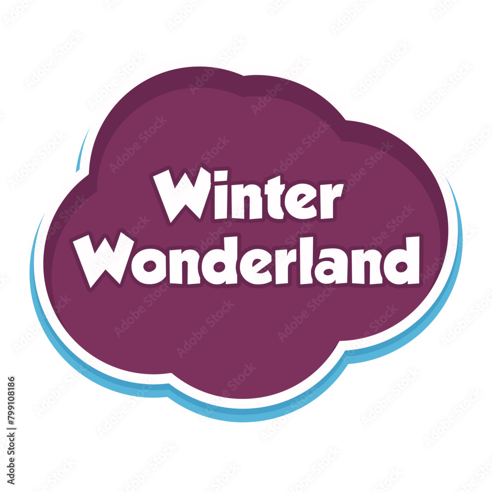 Winter Wonderland Messages Sticker Design lettering sticker typographic message chat badge Winter Wonderland Messages Sticker Design lettering sticker typographic message chat badge