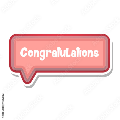 Congratulations Messages Sticker Design lettering sticker typographic message chat badge