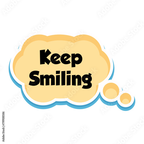 Keep Smiling Messages Sticker Design lettering sticker typographic message chat badge