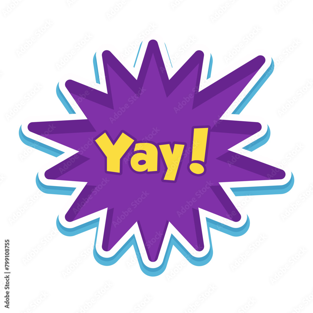 Yay! Messages Sticker Design lettering sticker typographic message chat badge