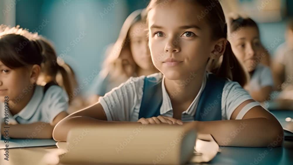 Group of Young Children Sitting at a Table Generative AI Group of Young Children Sitting at a Table Generative AI