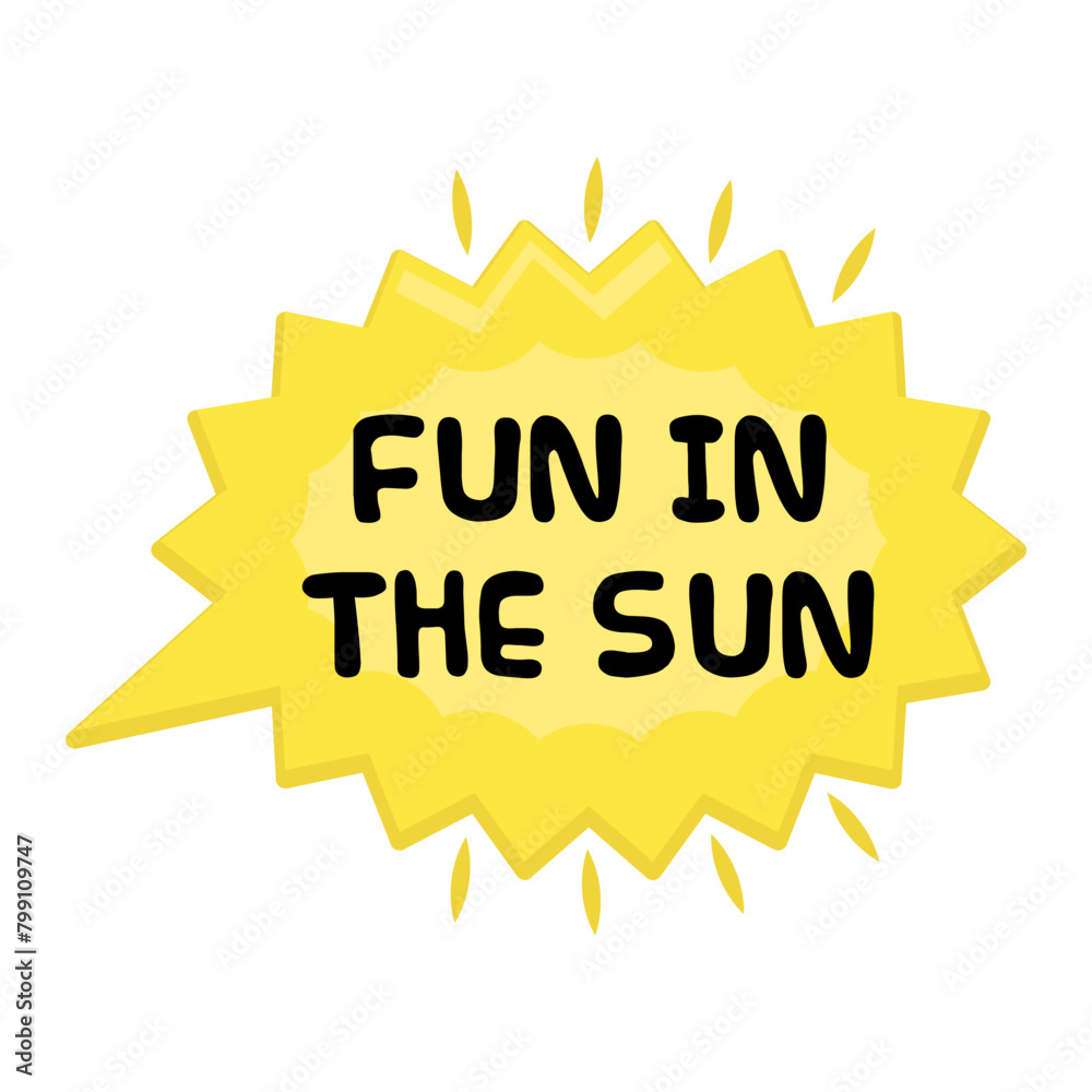 Fun in the Sun Messages Sticker Design lettering sticker typographic message chat badge Fun in the Sun Messages Sticker Design lettering sticker typographic message chat badge
