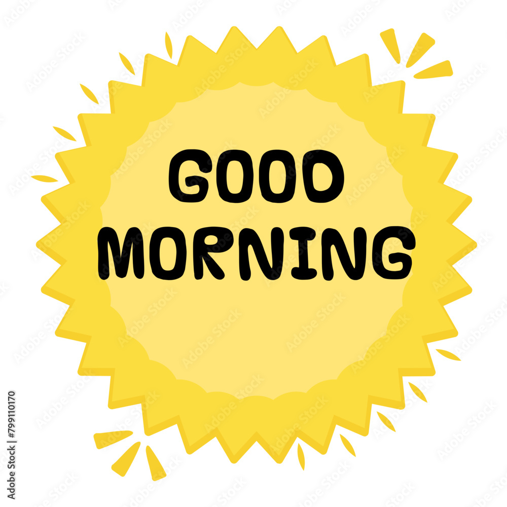 Good Morning Messages Sticker Design lettering sticker typographic message chat badge