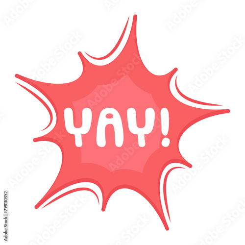 Yay! Messages Sticker Design lettering sticker typographic message chat badge