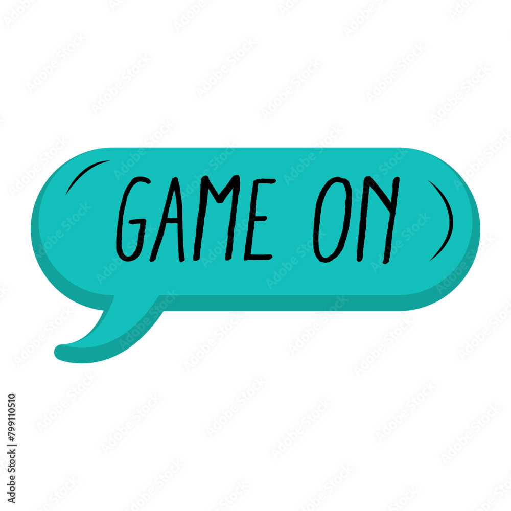 Game On Messages Sticker Design lettering sticker typographic message chat badge Game On Messages Sticker Design lettering sticker typographic message chat badge