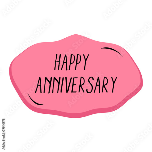 Happy Anniversary Messages Sticker Design lettering sticker typographic message chat badge