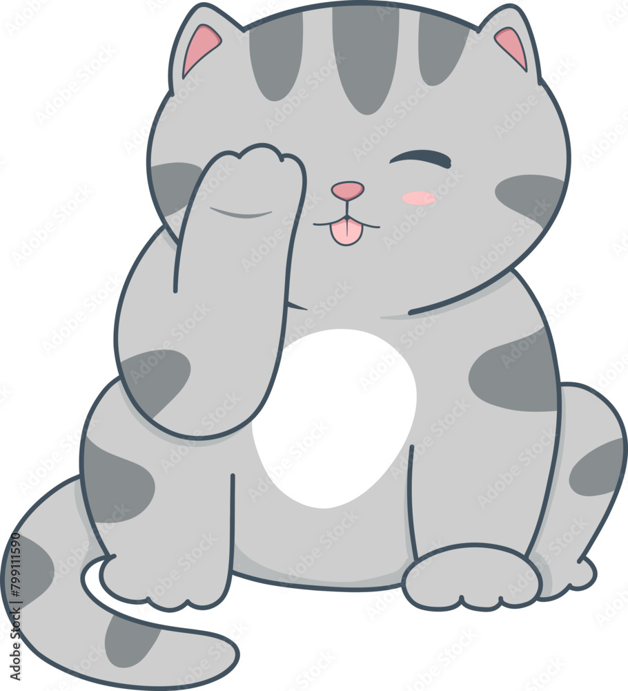 cartoon cat is sitting with tongue sticking out cartoon cat is sitting with tongue sticking out