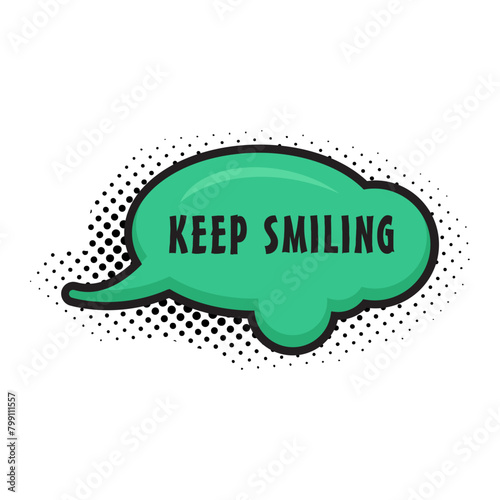 Keep Smiling Messages Sticker Design lettering sticker typographic message chat badge