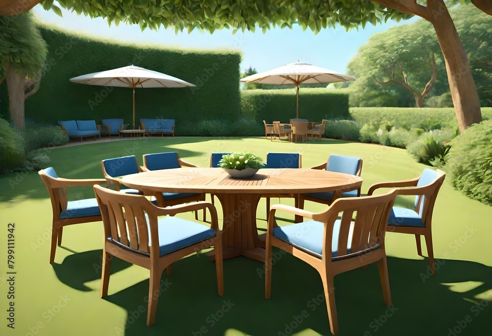 Obraz premium table and chairs in the garden