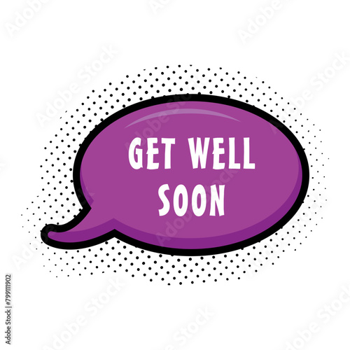 Get Well Soon Messages Sticker Design lettering sticker typographic message chat badge