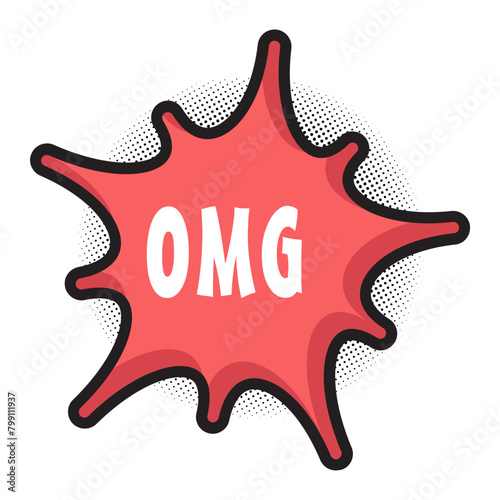 OMG Messages Sticker Design lettering sticker typographic message chat badge