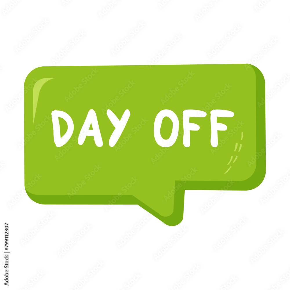 Day Off Messages Sticker Design lettering sticker typographic message chat badge Day Off Messages Sticker Design lettering sticker typographic message chat badge
