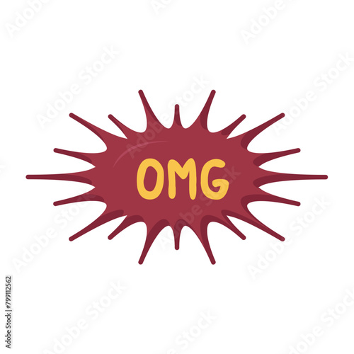 OMG Messages Sticker Design lettering sticker typographic message chat badge