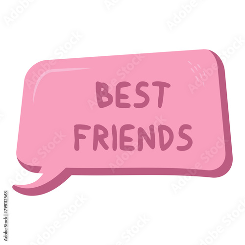 Best Friends Messages Sticker Design lettering sticker typographic message chat badge