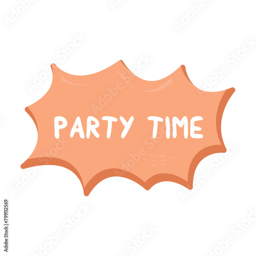 Party Time Messages Sticker Design lettering sticker typographic message chat badge