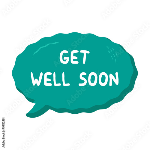 Get Well Soon Messages Sticker Design lettering sticker typographic message chat badge