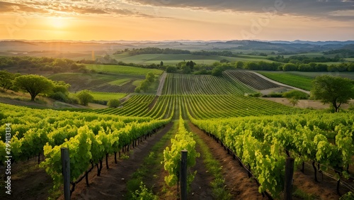 Wallpaper Mural vineyard landscape interspersed with blooming wildflowers in spring Torontodigital.ca