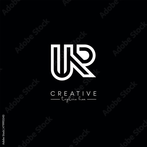 Creative Unique Letter UR RU Initial Based Stylish Line Logo Design.