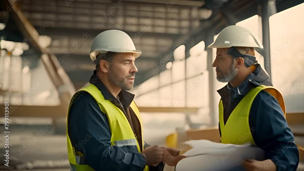 Two Men in Safety Vests Shaking Hands Generative AI Two Men in Safety Vests Shaking Hands Generative AI