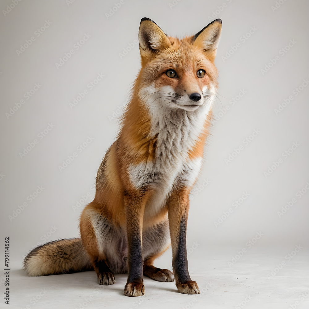 Fototapeta premium red fox isolated on white