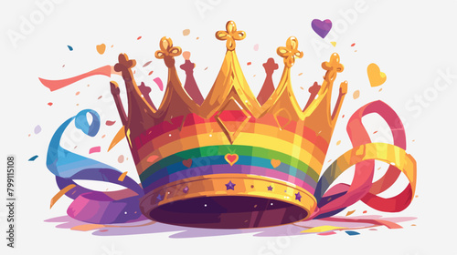 Queer queen LGBTQ rainbow-colored crown. LGBT love