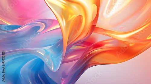 Vibrant abstract shapes flowing in a colorful gradient, ideal for modern art and design themes