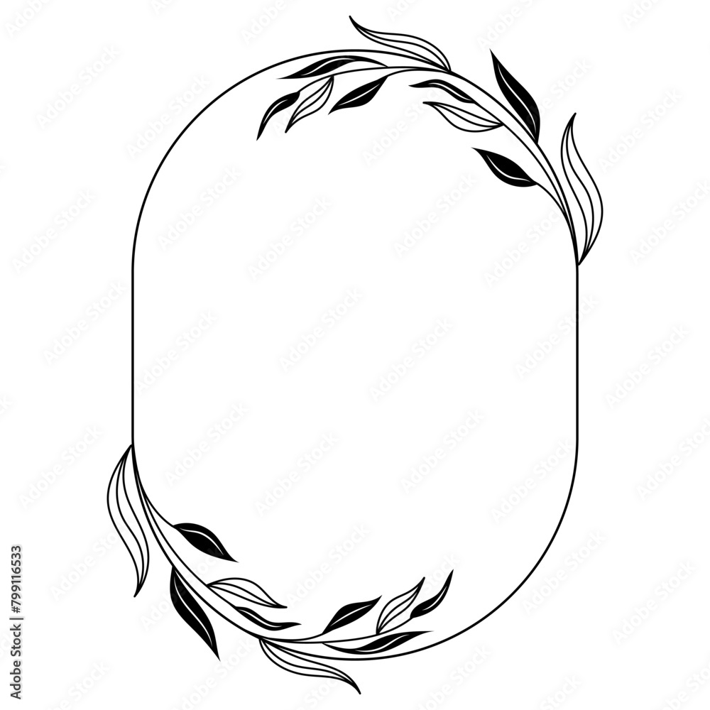 Minimalist wedding monograms, flower leaf plant Wedding Logo Frame