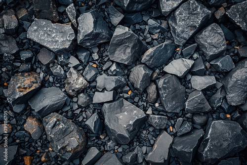 Wallpaper Mural Dark gray rocks on the ground, top view Torontodigital.ca
