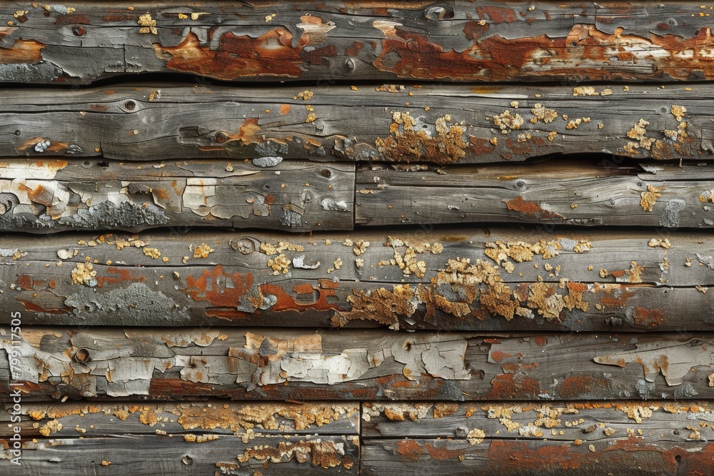 Close Up of Rusty Log Pile