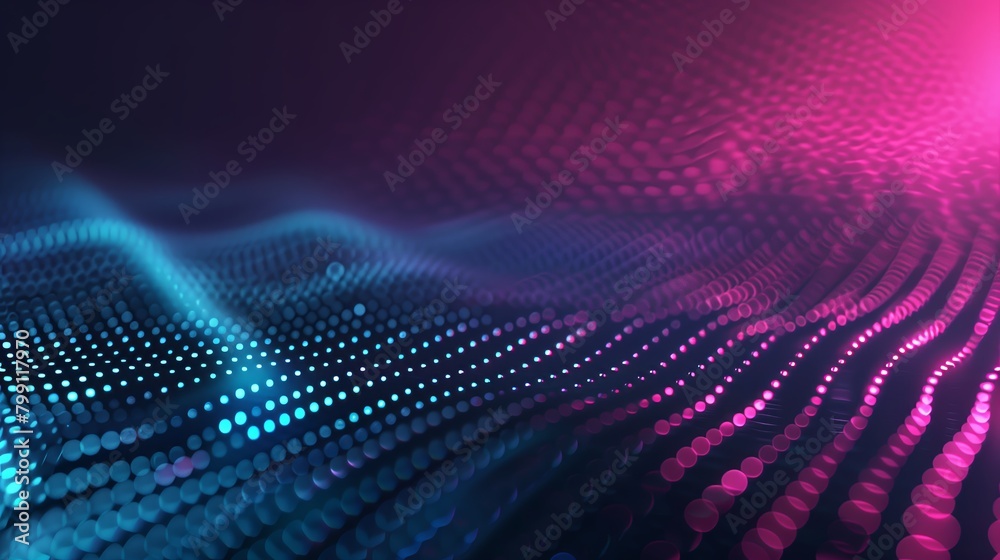 A tech dots and lines background, in blue and pink colors.