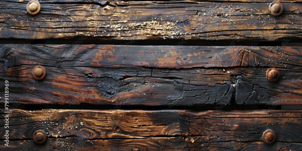 Close Up of Wooden Surface With Rivets Close Up of Wooden Surface With Rivets