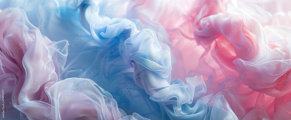 Rose quartz and powder blue intertwine delicately, forming an enchanting ballet of liquid pastels captured with ethereal HD clarity.