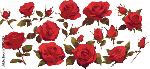 red rose clipart vector for graphic resources