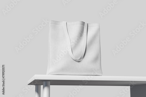 Blank tote bag mockup on the desk (ID: 799120571)