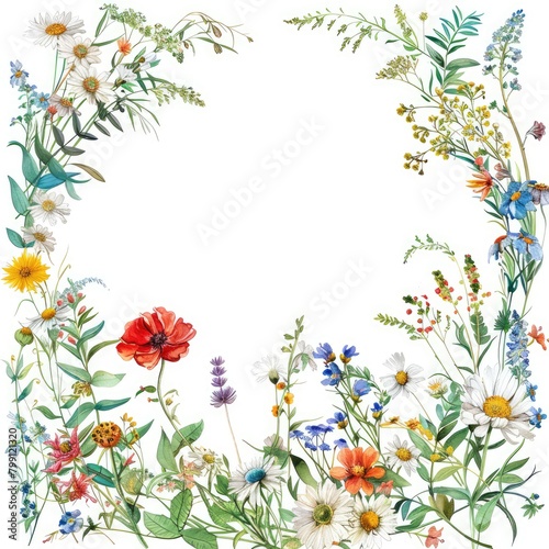 Wallpaper Mural wedding invitation sketch flower green leaves white background in the style of botanical sketches Torontodigital.ca