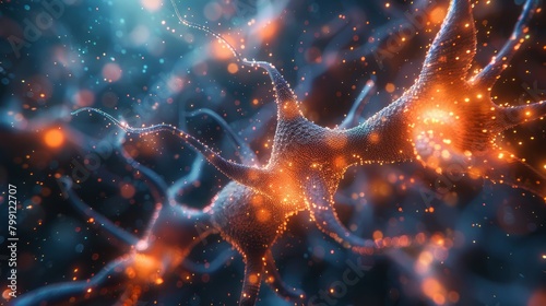 Brain Activity and Neurotransmitters Generative AI photo