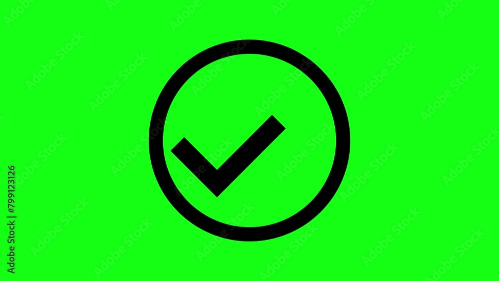 Tick in Circle Animation on Green Background Tick in Circle Animation on Green Background