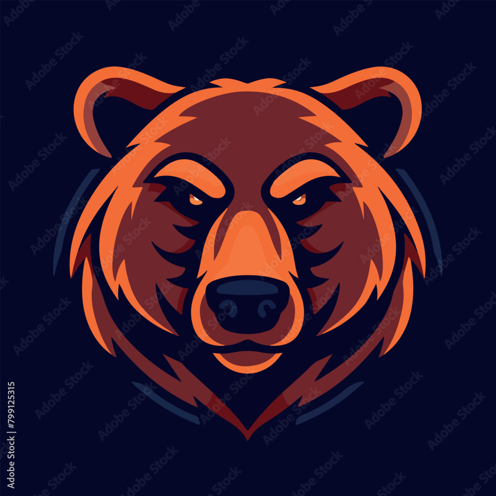 Angry bear head mascot vector illustration with isolated background Angry bear head mascot vector illustration with isolated background