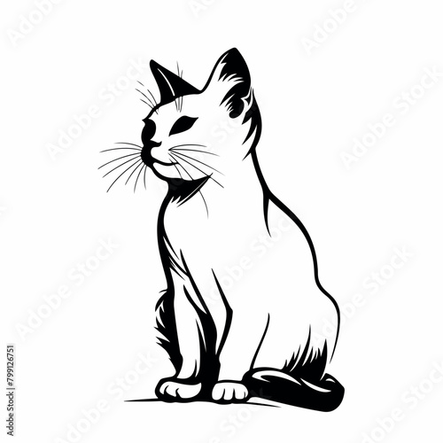 Cat sketches outline vector illustration