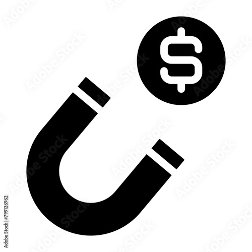 attract money glyph icon