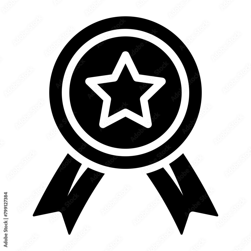 winning badge glyph icon winning badge glyph icon