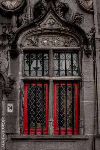 Gothic dark window in Belgium