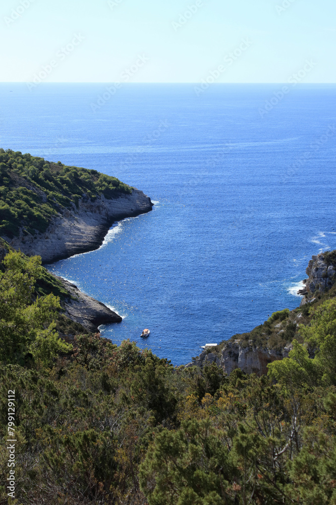 the lovely and famous Stiniva beach on the island Vis, Croatia