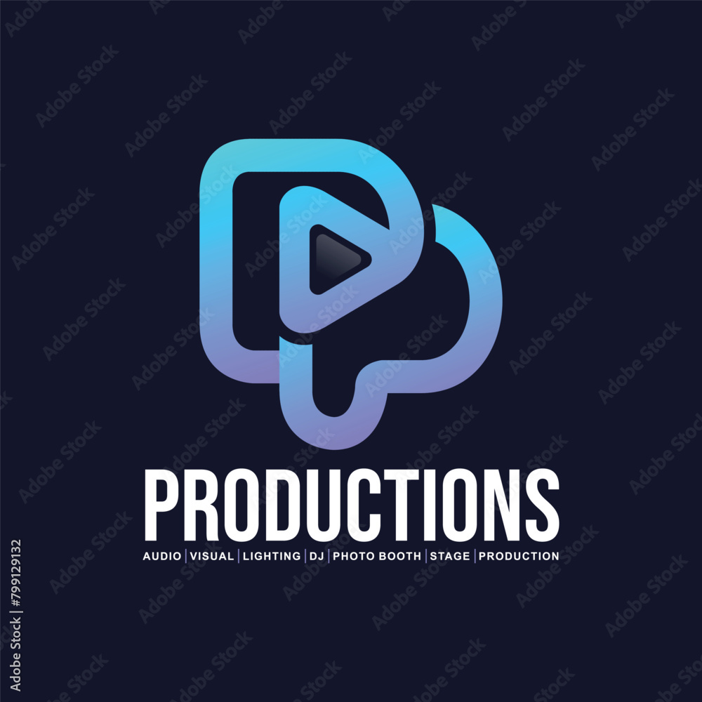 Letter P or PP logo icon design template elements, Play Button Logo. Letter P or PP logo icon design template elements, Play Button Logo.