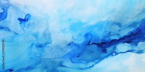Blue art abstract paint blots background with alcohol ink colors marble texture blank empty pattern with copy space for product design or text 