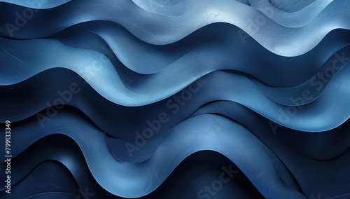 Abstract dark blue and purple waves background, smoke effect, fantasy art style. Created with Ai