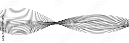 Thin line wavy background. Abstract black lines wave curve motion on white background vector. Abstract wavy background. Curve wave seamless pattern. Line art striped graphic template design. 
