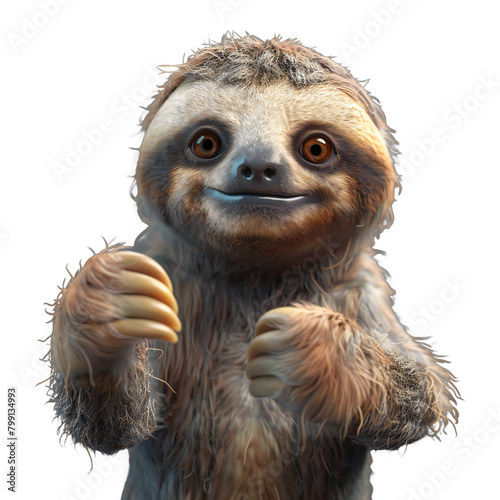 Sloth Animal Thumbs Up Transparant Bacground 