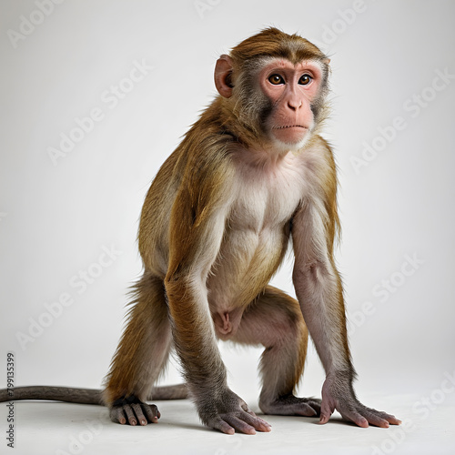 portrait of a long macaque photo