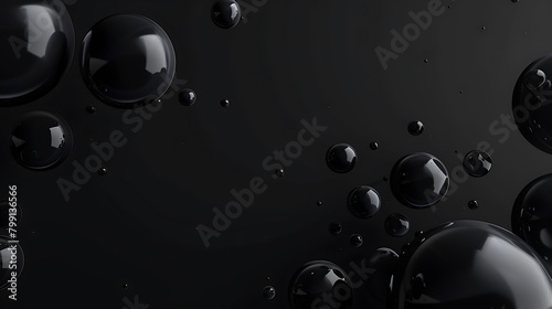 Background Image of Black Soap Bubbles on Black Background,黒い背景に黒いシャボン玉の背景画像,Generative AI photo